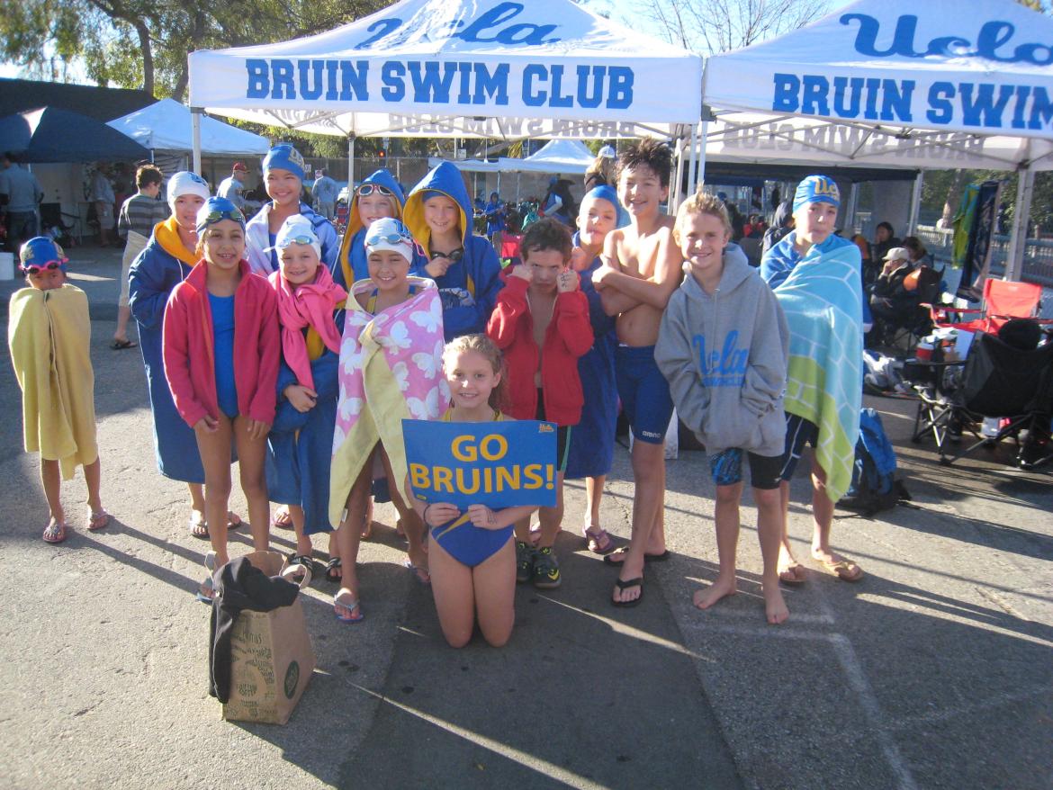A group photo of the Bruin Swim Club